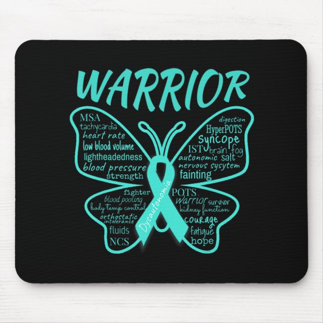 Dysautonomie Awareness POTS HyperPOTS NCS Warrior Mousepad (Vorne)
