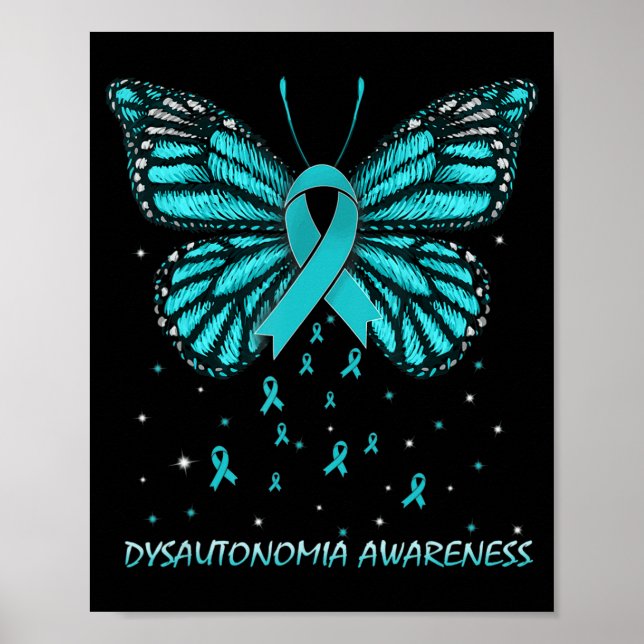 Dysautonomie Bewusstsein Schmetterling T - Shirt86 Poster (Vorne)