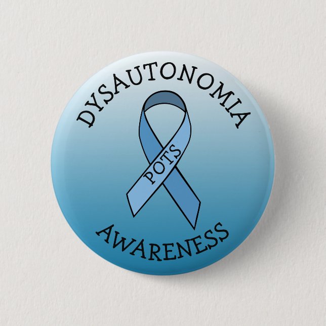 Dysautonomie Blauer Bekanntheitsgrad Button (Vorderseite)