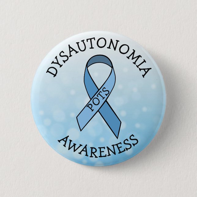 Dysautonomie Blauer Bekanntheitsgrad Button (Vorderseite)