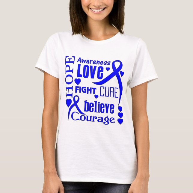 Dysautonomie Hope Words Collage T-Shirt (Vorderseite)
