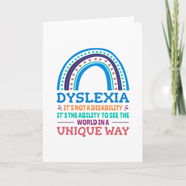 Dyslexia Awareness Dyslexic Karte (Vorderseite)