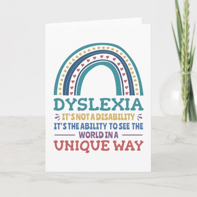 Dyslexia Awareness Dyslexic Karte (Vorderseite)