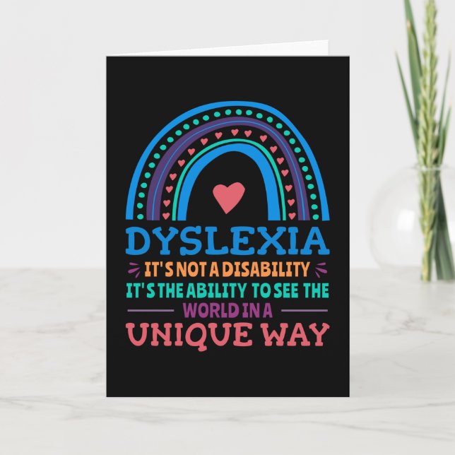 Dyslexia Awareness Dyslexic Karte (Vorderseite)