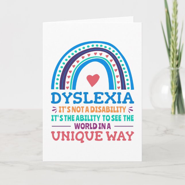Dyslexia Awareness Dyslexic Karte (Vorderseite)
