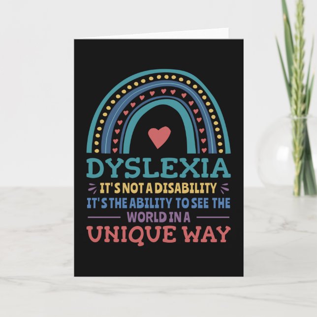 Dyslexia Awareness Dyslexic Karte (Vorderseite)
