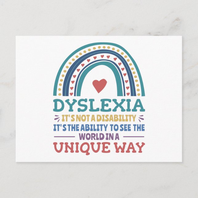 Dyslexia Awareness Dyslexic Postkarte (Vorderseite)