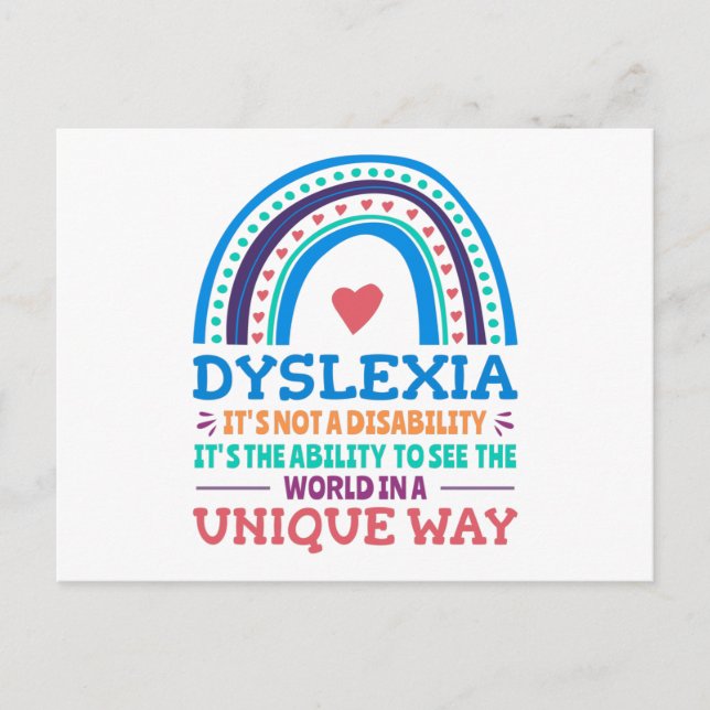 Dyslexia Awareness Dyslexic Postkarte (Vorderseite)