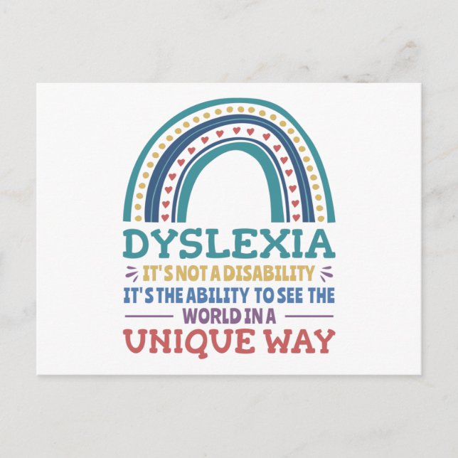 Dyslexia Awareness Dyslexic Postkarte (Vorderseite)