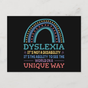 Dyslexia Awareness Dyslexic Postkarte