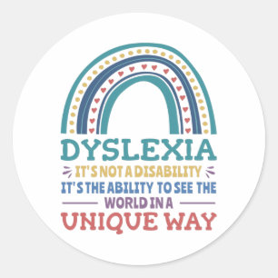 Dyslexia Awareness Dyslexic Runder Aufkleber