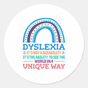 Dyslexia Awareness Dyslexic Runder Aufkleber