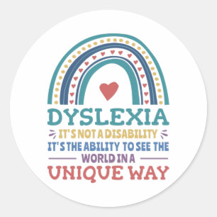 Dyslexia Awareness Dyslexic Runder Aufkleber