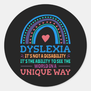 Dyslexia Awareness Dyslexic Runder Aufkleber