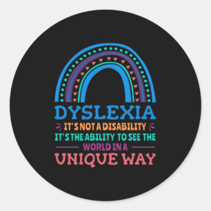 Dyslexia Awareness Dyslexic Runder Aufkleber