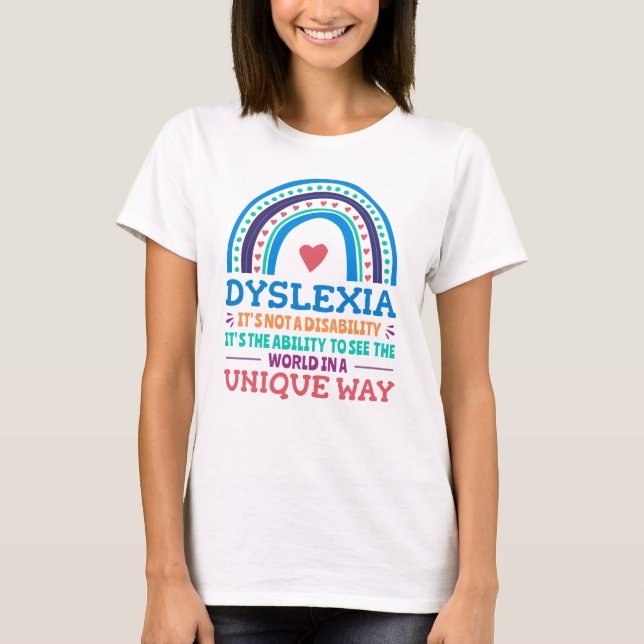 Dyslexia Awareness Dyslexic T-Shirt (Vorderseite)