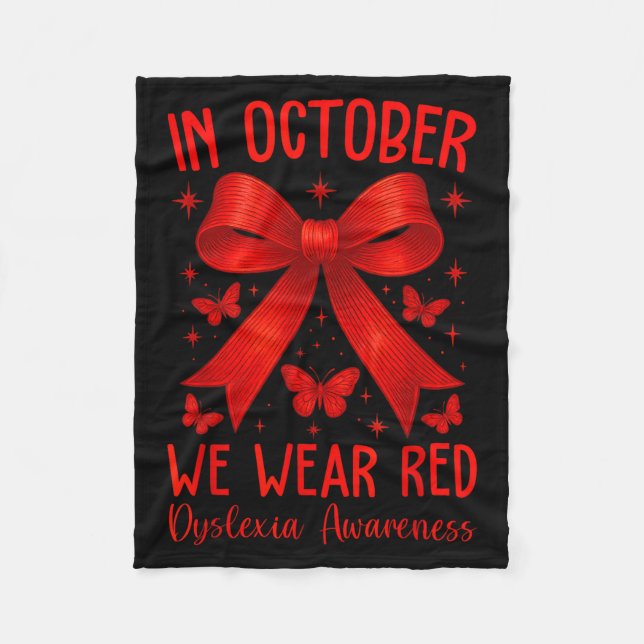 Dyslexia Awareness Month In October We Wear Red  Fleecedecke (Vorderseite)