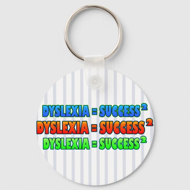 Dyslexia = Success2 Funky Logo Schlüsselanhänger (Vorderseite)