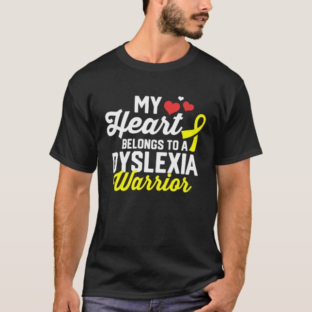 Dyslexia Warrior Survivor Support Awareness Recove T-Shirt (Vorderseite)