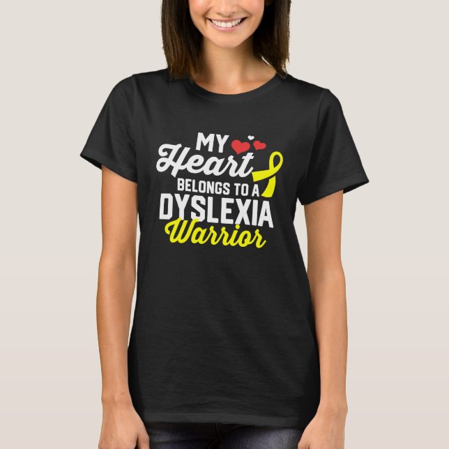 Dyslexia Warrior Survivor Support Awareness Recove T-Shirt (Vorderseite)