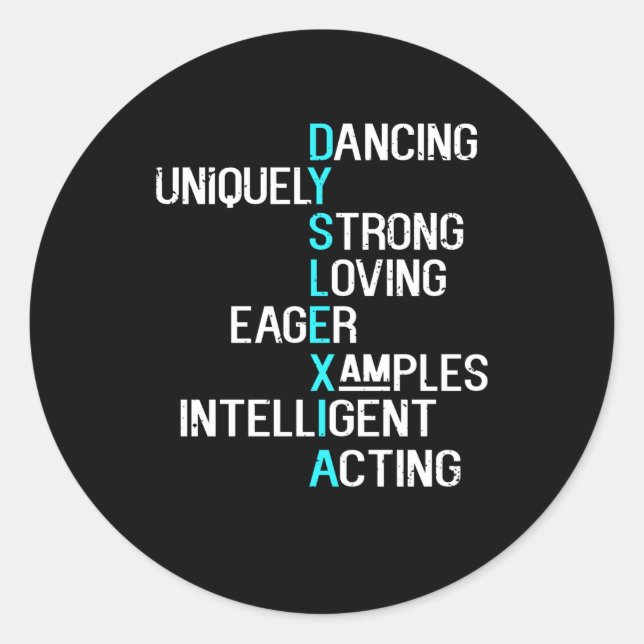 Dyslexie Aufklärung Monat, Oktober Runder Aufkleber (Vorderseite)