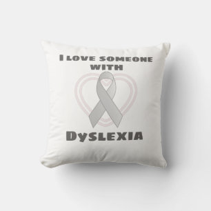 Dyslexie Bewusstsein bei Liebe von jemandem mit Dy Kissen