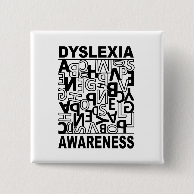 Dyslexie Bewusstsein Dyslexie Lehrer Schüler Button (Vorderseite)
