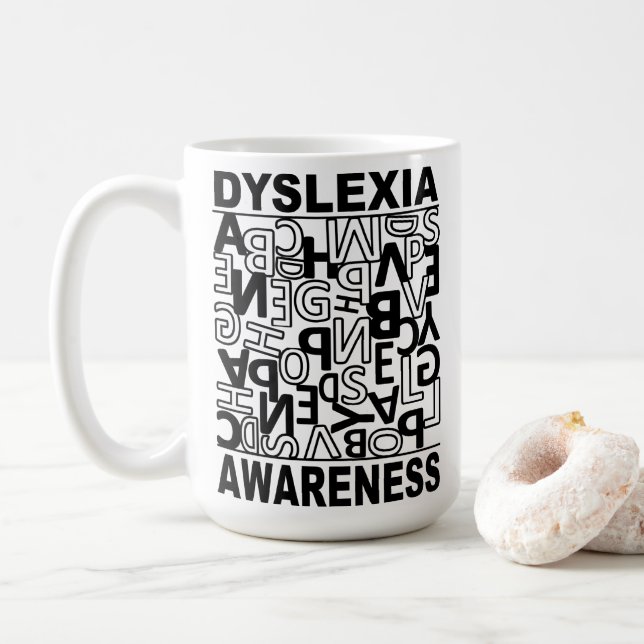 Dyslexie Bewusstsein Dyslexie Lehrer Schüler Kaffeetasse (Mit Donut)
