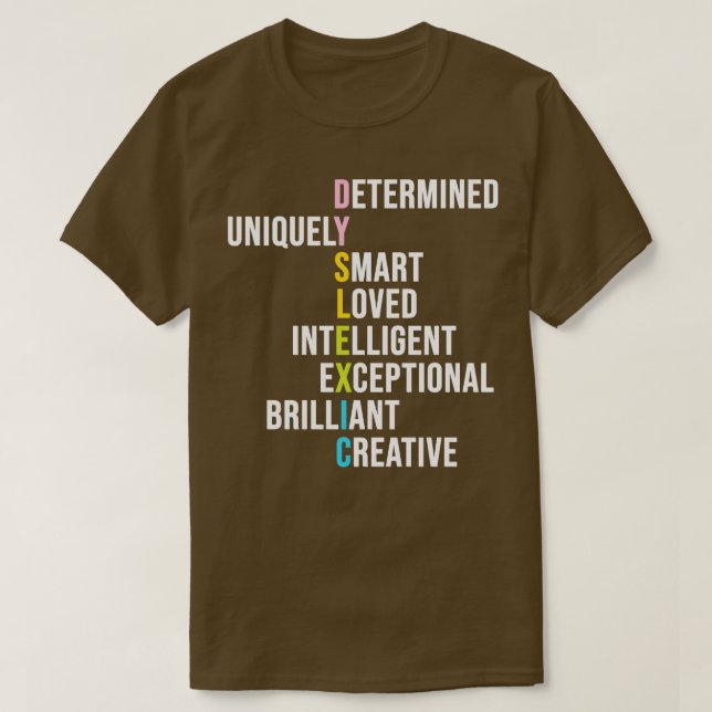 Dyslexie Bewusstsein Monat 14 T-Shirt (Design vorne)