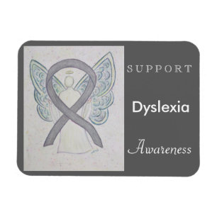 Dyslexie Bewusstsein Ribbon Engel Custom Magnet