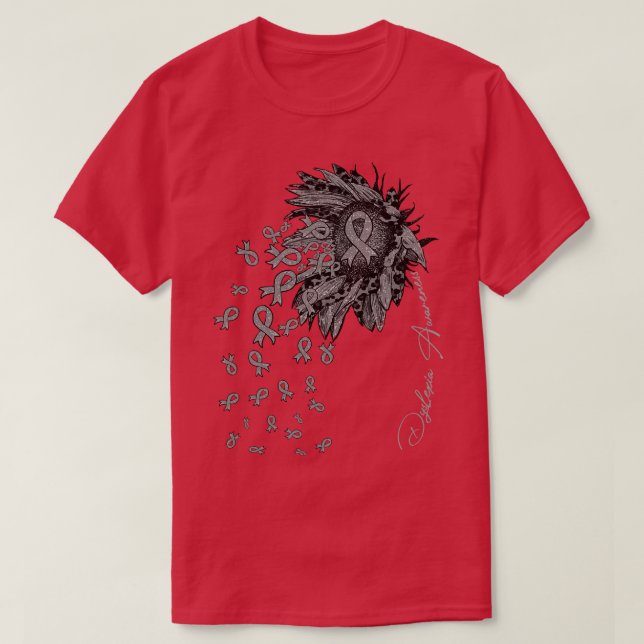 Dyslexie Bewusstsein Sonnenblumen-Band-Blume falle T-Shirt (Design vorne)