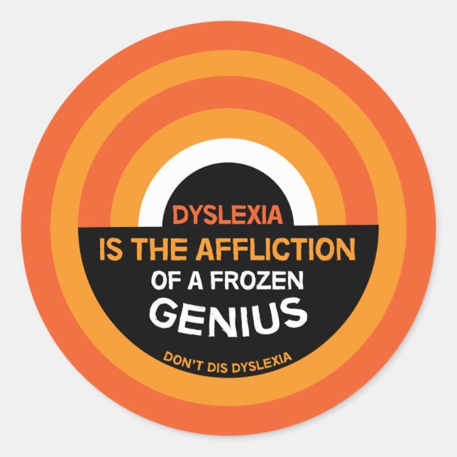 Dyslexie Bewusstsein | Unterstützung | Dyslexische Runder Aufkleber (Vorderseite)