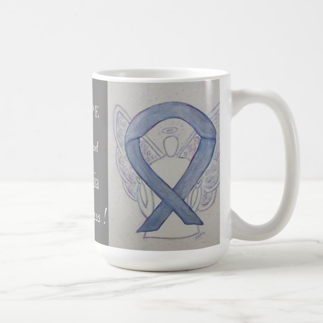Dyslexie Bewusstseinsbildung Ribbon Engel Custom T Tasse (Rechts)