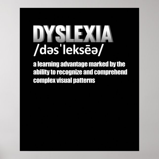Dyslexie Definition Behinderungsbewusstsein Therap Poster (Vorne)