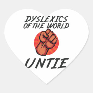 Dyslexie der Untie Funny Dyslexia-Geschenk Herz-Aufkleber