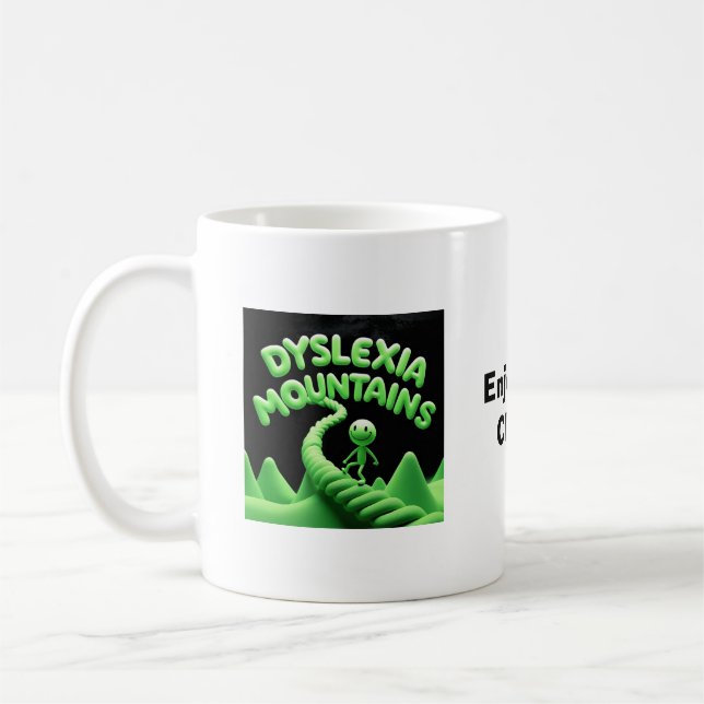 Dyslexie - Genießen Sie die Kletterwand Kaffeetasse (Links)