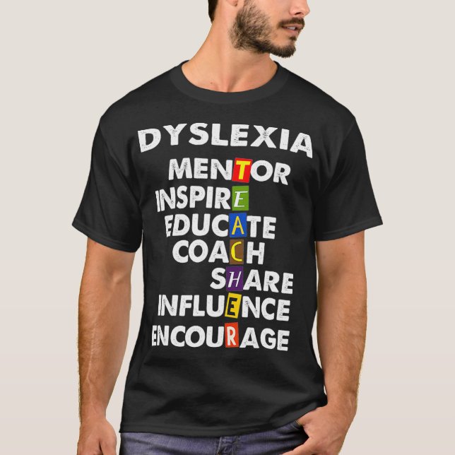 Dyslexie Lehrer Therapeut Proud Educate Dyslexie T-Shirt (Vorderseite)