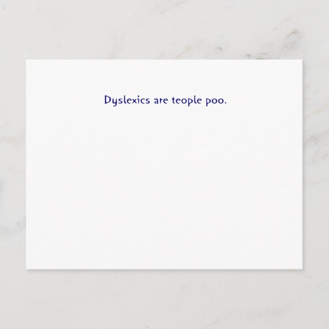 Dyslexie sind Menschen Postkarte (Vorderseite)