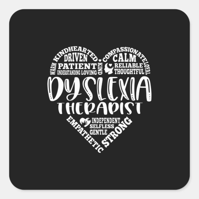 Dyslexie Therapeut, Dyslexie, Dyslexie Quadratischer Aufkleber (Vorderseite)