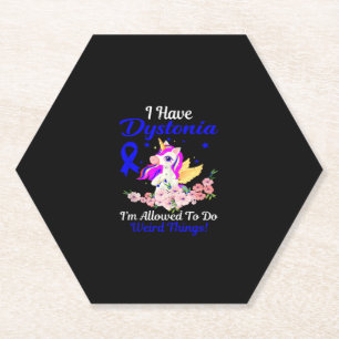 Dystonia Awareness Funny Unicorn Familienaufenthal Untersetzer