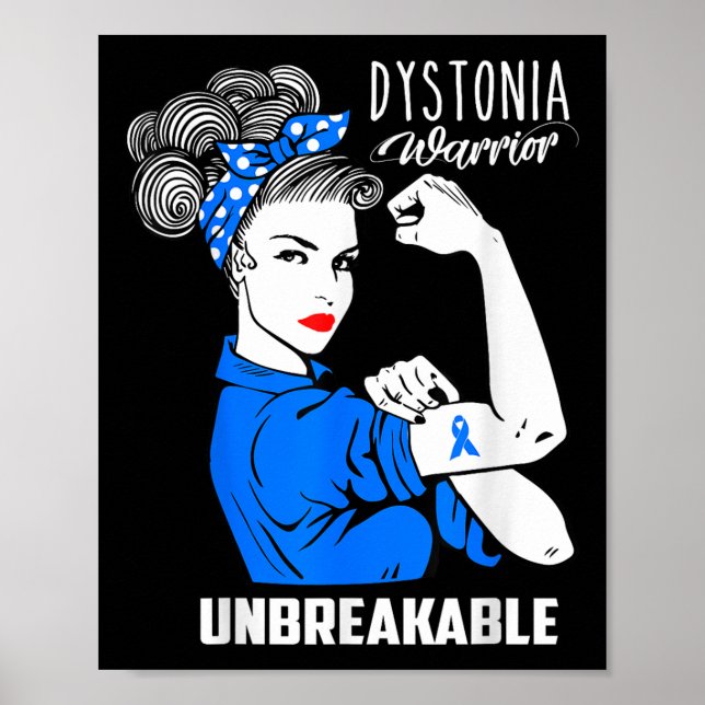 Dystonia Awareness Unzerbrechlich Krieger Geschenk Poster (Vorne)