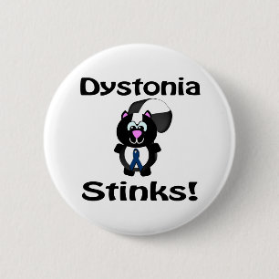 Dystonia Stinks Skunk Awareness Design Button