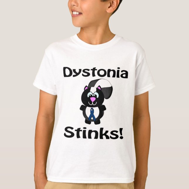Dystonia Stinks Skunk Awareness Design T-Shirt (Vorderseite)