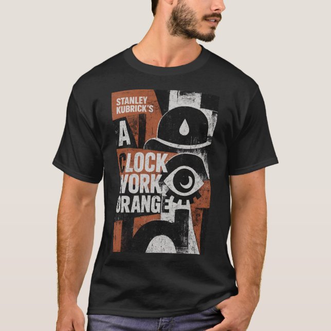Dystopian Droog: Retro Future Abstract T-Shirt (Vorderseite)