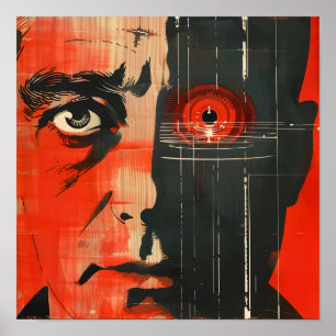 Dystopian Roboter Eye Poster