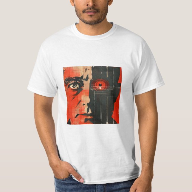 Dystopian Roboter Eye T-Shirt (Vorderseite)