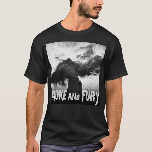 Dystopian Rock Black Oil Rig T-Shirt (Vorderseite)