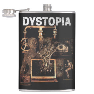 Dystopie - Design von Techno-Dystopian Streetwear Flachmann