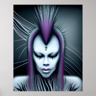 Dystopische Alien Human Hybrid Etheral Ai Art Poster