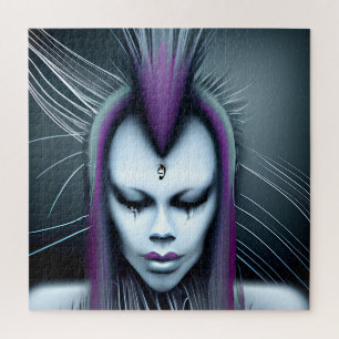 Dystopische Alien-Mensch-Hybrid-Äther-Kunst Puzzle